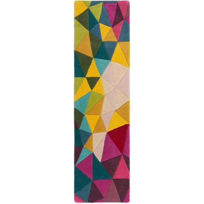 Läufer FLAIR RUGS "Falmouth", bunt (multi), B:60cm H:10mm L:230cm, Wolle, Teppiche, Läufer, 100% Wolle, aus Naturfaser, bunt, modern, Teppichläufer