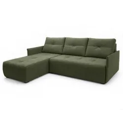 ECKSOFA L Form Damascus Grün 212/143/88 cm Links mit Schlaffunktion