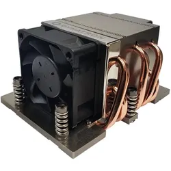 Dynatron J10 AMD Genoa SP5 cooler 2U active Heatpipes with Aluminum Fin Base and Aluminum Fin Stack (65 mm), CPU Kühler, Schwarz, Silber