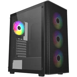 Fortron Computer case FSP Case M220-BA Black Mid Tower Power supply included No (ATX, mATX), PC Gehäuse, Schwarz