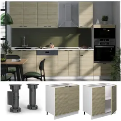 Vicco Unterschrank Fame-Line Weiß Eiche gefräst 80 cm ohne Arbeitsplatte