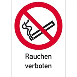 Schild Rauchen verboten ISO 7010, Kombischild, Alu, 210x297 mm