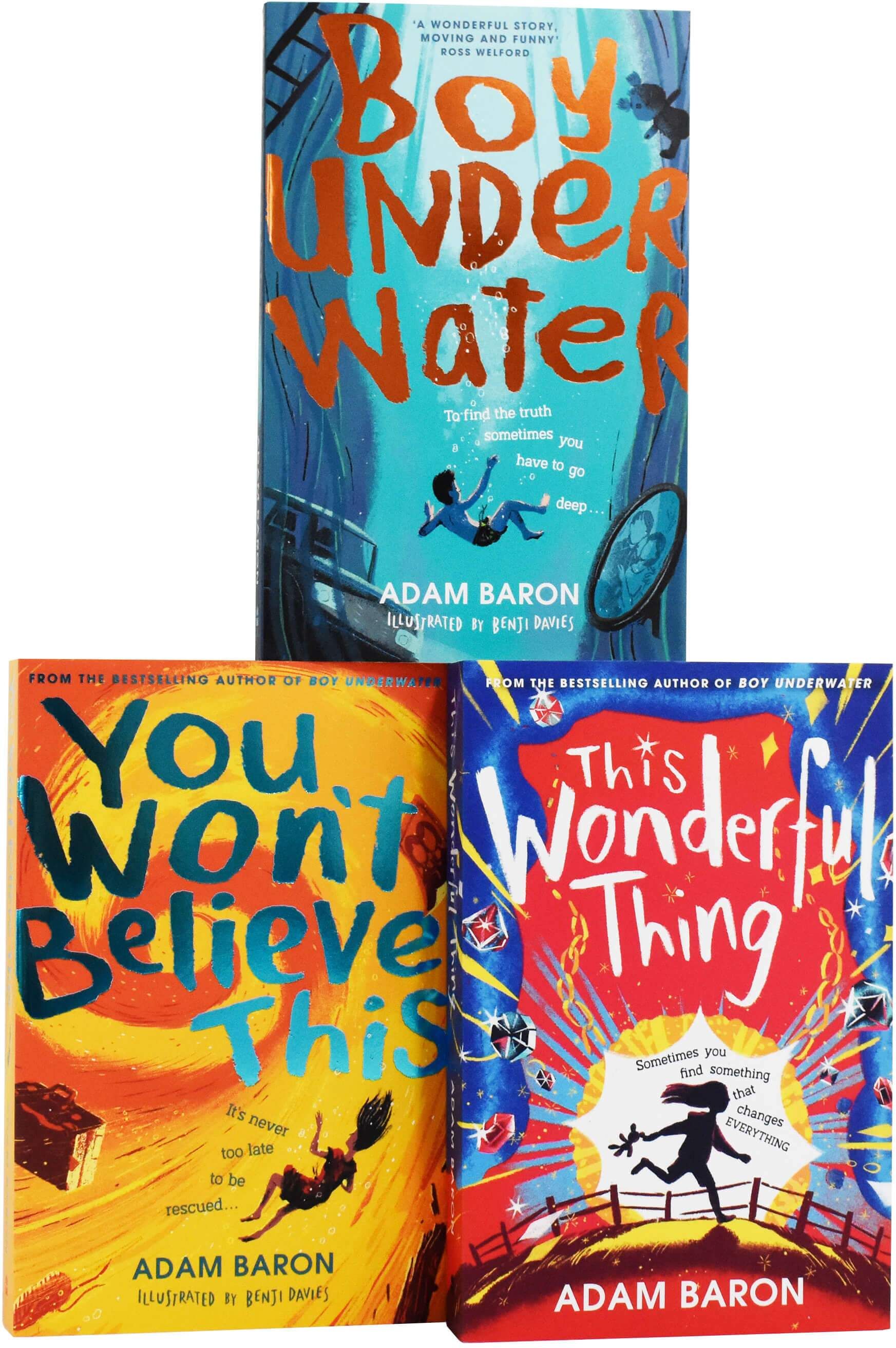Boy Under Water 3 Books Collection Set By Adam Baron - Ages 9 years and up - Paperback HarperCollins Publishers