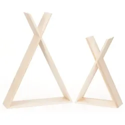 Wandregal-Set "Tipi" aus Holz, 2 Stück