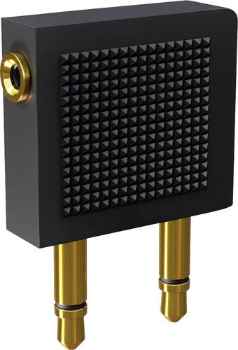 Oehlbach D1C35015 i-Jack AD-Flight Klinke Audio Y-Adapter [1x Klinkenbuchse 3.5mm - 2x Klinkenstecker 3.5 mm] Schwarz