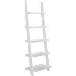Casaria Casaria Leiterregal Treppenregal weiß mit 5 Böden 180cm