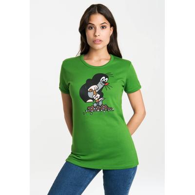 T-Shirt LOGOSHIRT "Der kleine Maulwurf", Damen, Gr. XL, grün, 100% Baumwolle, bedruckt, normal, Rundhals, Shirts T-Shirt, mit lizenziertem Originaldesign