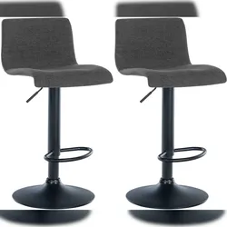 CLP 2er Set Barhocker Branford dunkelgrau/Stoff