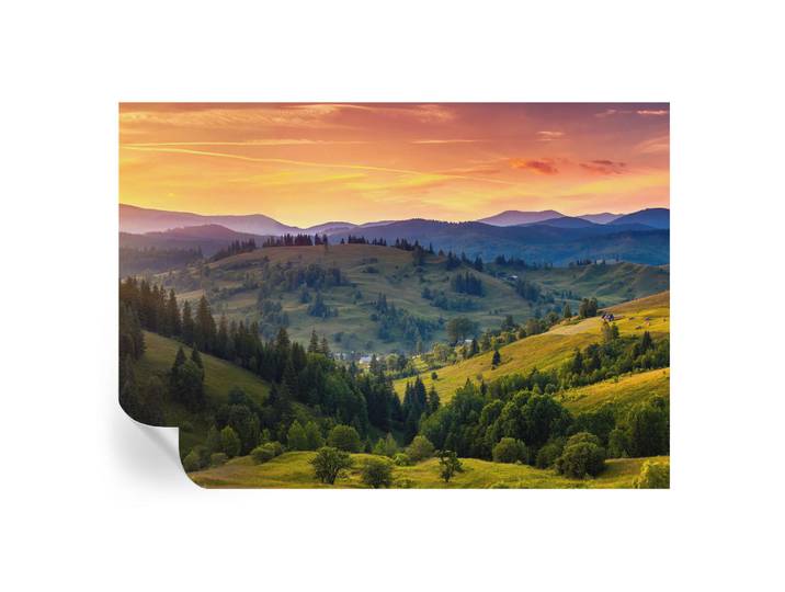 Wallfluent Fototapete 312x219 cm - Berglandschaft, Gelb, 312x219 cm, Tapeten & Wandverkleidungen, Fototapeten