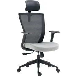 FEMO höhenverstellbarer Drehstuhl, ca. 60,5 x 54 x 116 - 126 cm - Grau/Schwarz