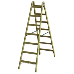 PROTEC Holz-Stehleiter PHSPSL27 Sprossen 2x7 L:1,97m