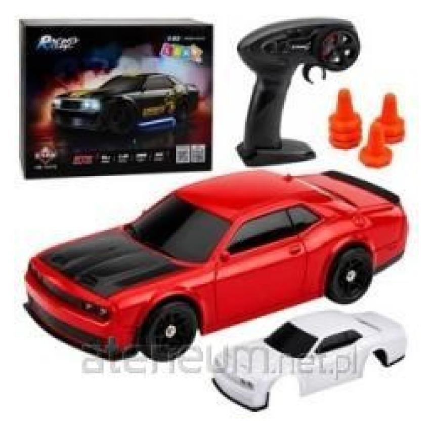 No Name Samochód Sportowy Do Driftu RC Wymienna Karoseria Koła 4WD Czerwony 1:43 (31711)