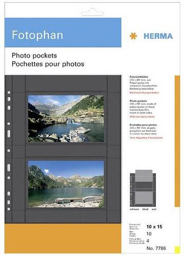 Herma Fotohüllen Schwarz, Transparent 10 x 15 cm