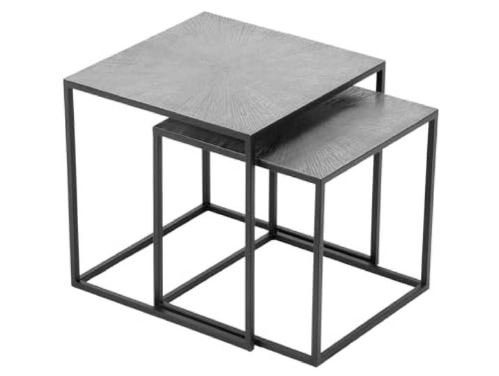Mirrors and More Couchtisch Hillary 2er Set - Beistelltische aus Metall in Schwarz und Silber