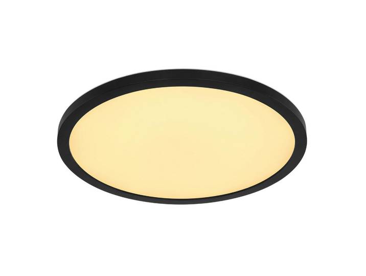 Globo Led-Badezimmer-Deckenleuchte, Weiss, Schwarz, Opal, Kunststoff, rund, 29.4x2.5x29.4 cm, CE, Backlight-Effekt, Farbtemperaturwechsler, Timerfunktion, Farben fixierbar, Farbwechsler, Lampen & Leuchten, LED Beleuchtung, LED-Deckenleuchten