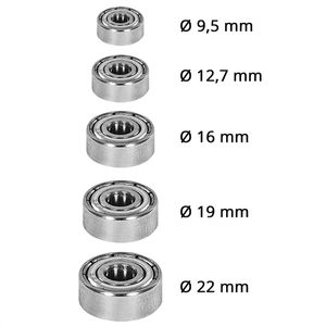 Festool Anlaufkugellager D9,5/12,7/16/19/22,491406, 9,5 - 22mm Ø, mit Schraube, 5-teiliges Set