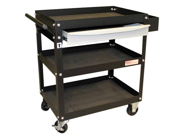 Werkstattwagen, Schwarz, Weiß, 3 Fächer, 86x81.5x48.5 cm, Freizeit & Co, Heimwerken, Werkstatteinrichtung, Werkzeugkoffer und Werkzeugboxen