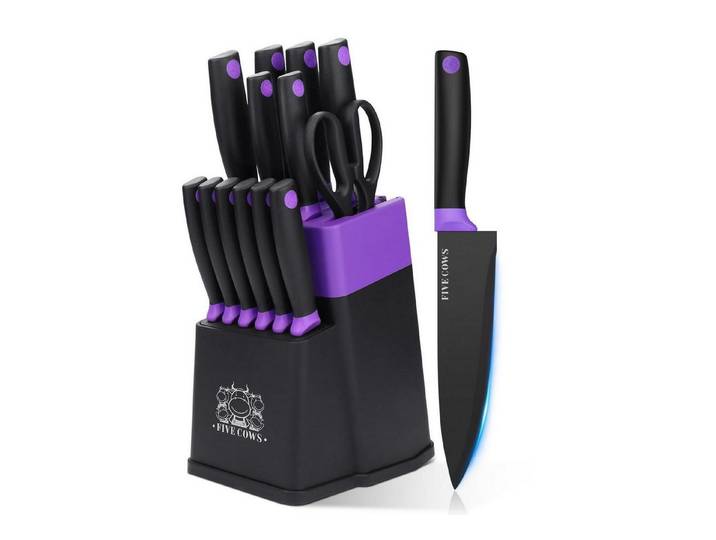 LuxusKollektion Messer-Set Messerblock Set 14-tlg. Violett