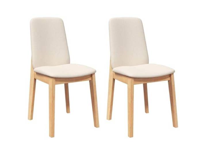 POUFGDR 2 Essstühle, Massivholz, Hevea, mit Kissen 2 Stück, massives Gummibaumholz, inklusive Kissen, ergonomisches Design, Esszimmer, Wohnzimmer