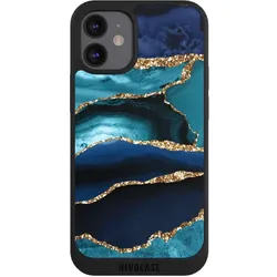 Nivocase Handyhülle für Apple iPhone 12 mini Hülle NIVOpure Case Schwarz Glitzer Look Marmor Trends (Apple iPhone 12 mini), Smartphone Hülle, Schwarz