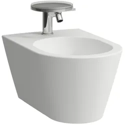 LAUFEN Kartell Wand-Bidet 8303317573021 weiß matt, 37x54,5cm, 1 Hahnloch, mit Ab- und Überlaufventil