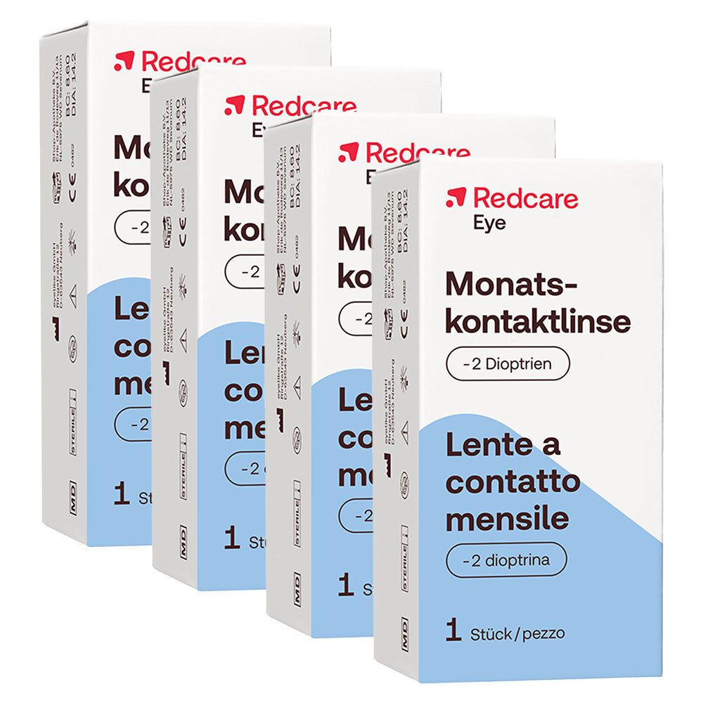 Redcare Monatslinse -2dpt 4 Stück Kontaktlinsen