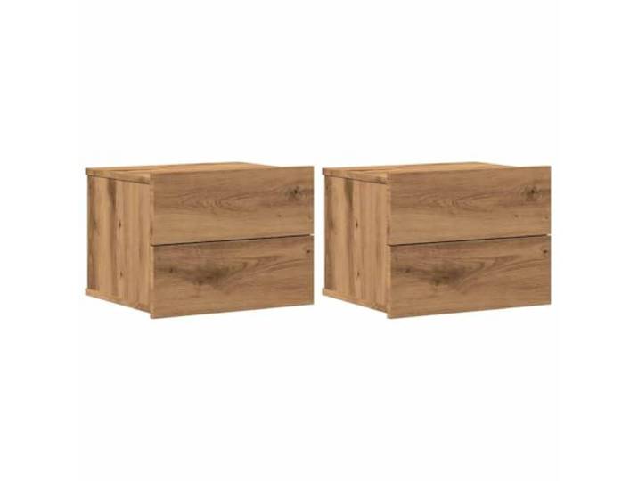 Heofavd Wand Nachttisch 2er Set, Artisan-Eiche, 40x32x30 cm