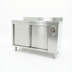 Romux® Wärmeschränke für Gastronomie Wandmontage mit Schiebetüren & Aufkantung 1400x700x850 mm Zerlegbar | Arbeitstisch aus Edelstahl Restaurant