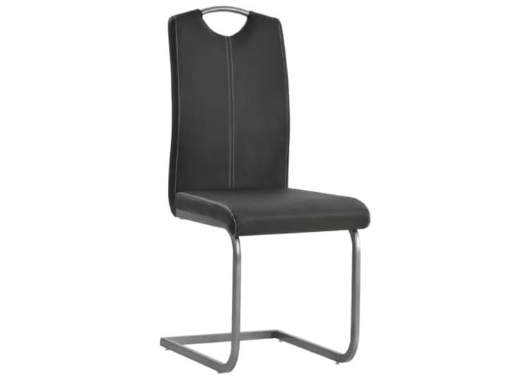 NLQMSU Clever Esszimmerstühle, 4 Stück, grau, Kunstleder Schaumstoffgepolsterte Sitzfläche, stabiler Stahlrahmen, Belastung 110 kg pro Sitz, einfache Montage
