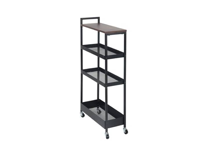 Relaxdays - Desserte Niche 4 Niveaux\, Design Industriel\, 98x20x50 cm\, Salle de Bain/Cuisine\, métal Brun/Noir