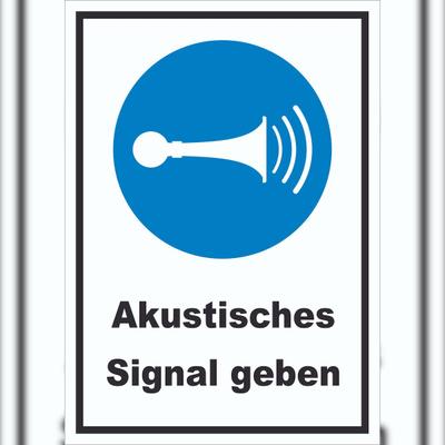 HB-Druck Akustisches Signal geben Schild A4 (210x297mm)