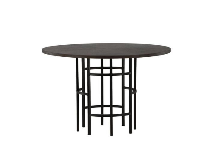 Venture Home Esstisch Copenhagen, runder Esstisch in warmer Braunoptik, Ø 115 cm, Esszimmertisch, MDF, Furnier, rund, einladend, modern