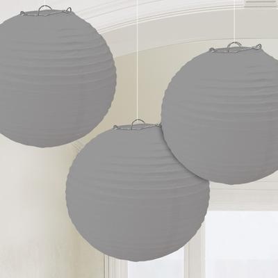 3 Lampions silber