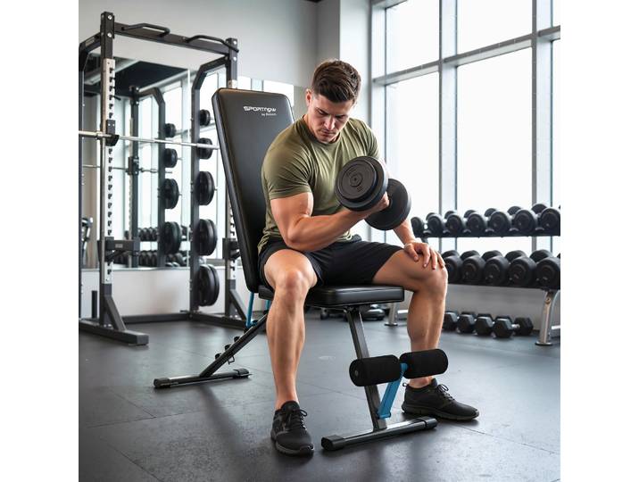 SPORTNOW Banc Musculation Pliable Réglable 7 Positions 300kg