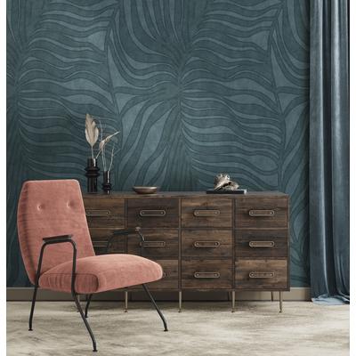Vliestapete S.OLIVER "Dschungel-Tapete - Vliestapete Palmenblatt", blau, B:1,59m L:2,8m, Vlies, Tapeten, moderne Natur-Design Wandtapete Schlafzimmer Küche Wohnzimmer