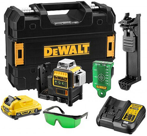 DeWALT DCE089D1G-QW Laser multiligne 3x360° (10,8V/1x2,0Ah/60m)