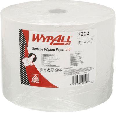 WYPALL* Wischtuch L-10 EXTRA + Großrolle, aus Airflexmaterial, 1000 Tücher, 1-lagig, weiß