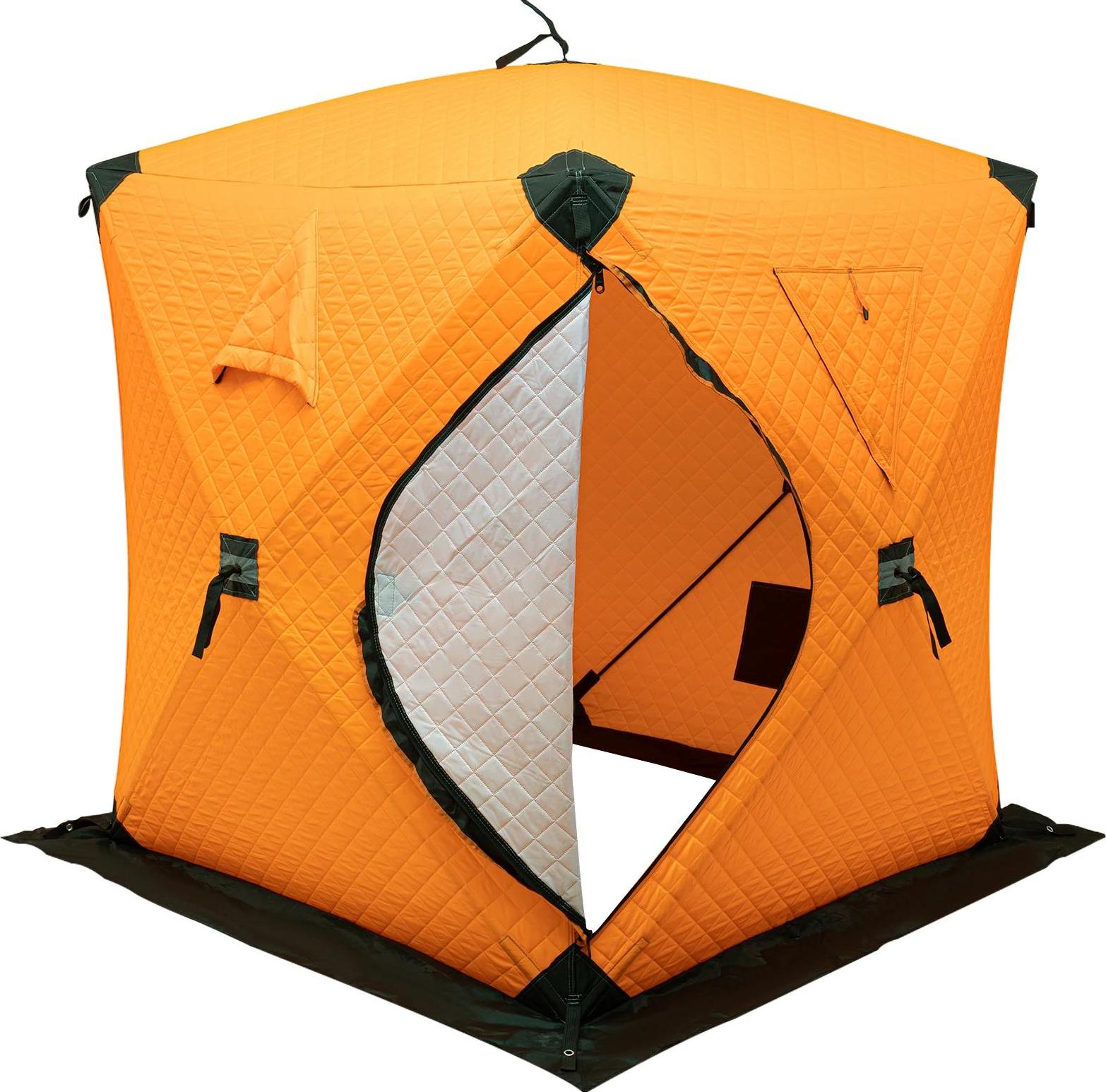Outdoor Eisangelzelt - Pop Up Zelt - Für 2 Personen - 210D Oxford Gewebe - Fiberglasgestänge - Tragbares Angel- und Campingzelt - Orange