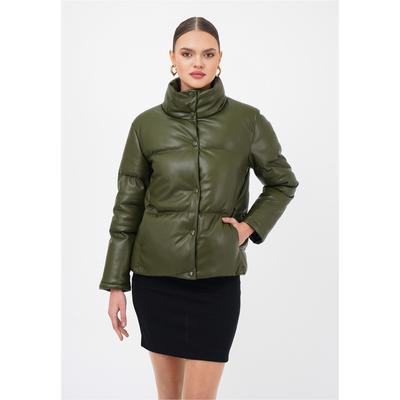 Steppjacke FRESHLIONS "Olena", Damen, Gr. S, grün, 100% Polyester, kariert, unifarben, lang, Jacken Steppjacke, im klassischen Design