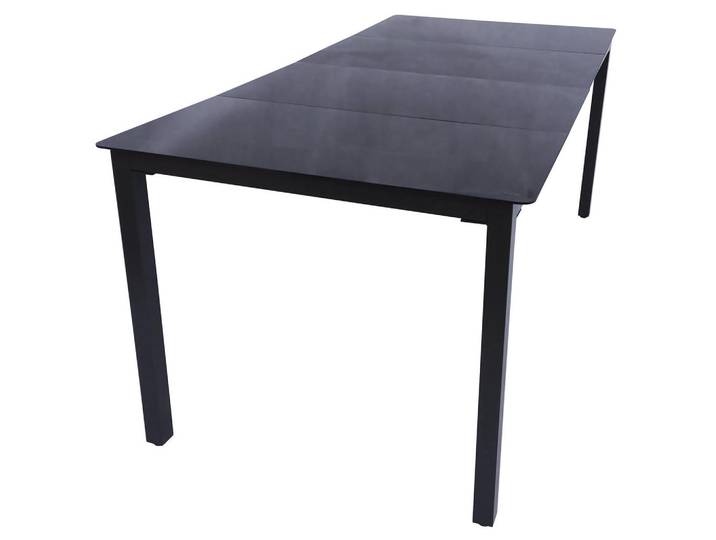 Gardenson Gartentisch, Schwarz, Metall, Glas, rechteckig, eckig, 80x73x190 cm, platzsparend, Gartenmöbel, Gartentische, Gartentische
