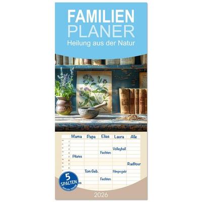 Familienplaner 2026 - Heilung aus der Natur mit 5 Spalten (Wandkalender, 21 x 45 cm) CALVENDO