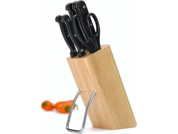 Messenset met Messenblok\, 6-Delig\, Hout - KitchenCraft