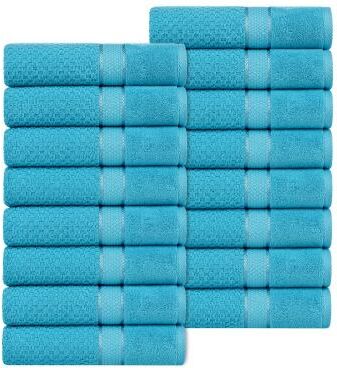 Ample Decor Popcorn Textured Cotton Bath Towels - 30 X 54 Inch - 16 Pcs
