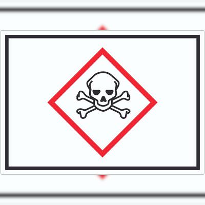 HB-Druck Aufkleber akut toxisch Symbol Toxizität Totenkopf A0 (841x1189mm)