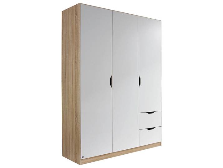 Rauch Möbel Drehtürenschrank Rauch Freising, Weiß, Sonoma Eiche, 4 Fächer, 2 Schublade(n) Schubladen, 136x197x54 cm, Blauer Engel, BQ - Bündnis für Qualität, Made in Germany, Schlafzimmer, Kleiderschränke, Drehtürenschränke