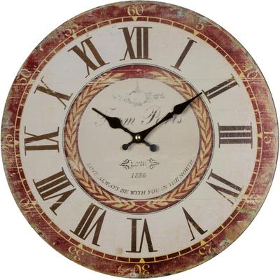 Wanduhr "Love", grau, B:33,8cm H:4,5cm T:4,5cm, MYFLAIR MÖBEL & ACCESSOIRES, Wanduhren, Wanduhr, rund, Ø 33,8 cm, römische Ziffern, dekorativ in Küche & Wohnzimmer