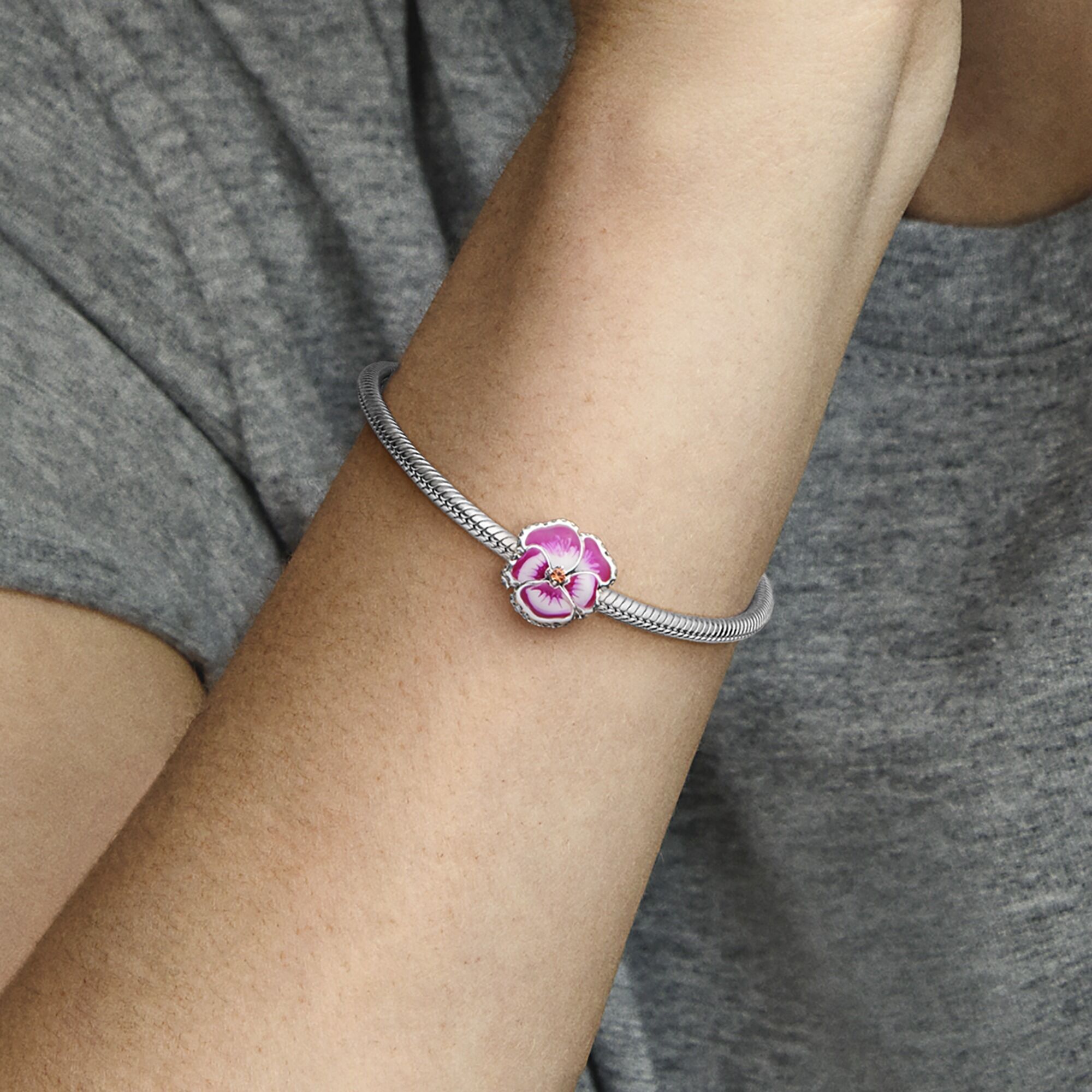 Pandora Moments Pink Pansy Flower berlock 790777C01