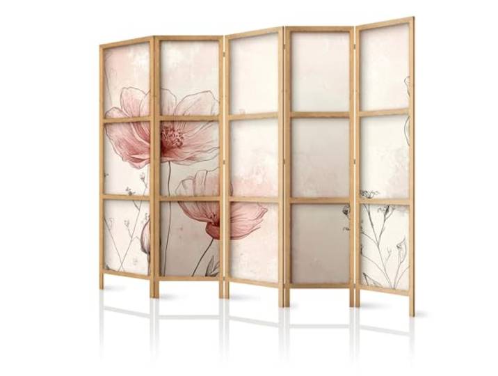 framed concept - Paravent Raumteiler aus Holz 225x172 cm, 5-teilig, einseitig, im orientalischen Stil