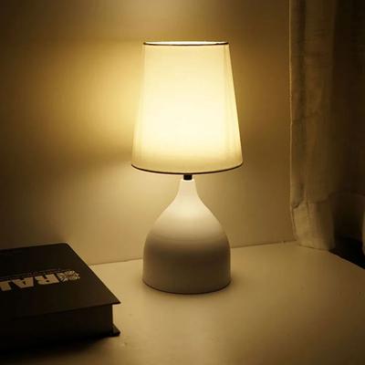 Newmooncrystals Modern LED Bedroom Table Lamp, Full Touch Control Dimmable Creative Study Lamp white