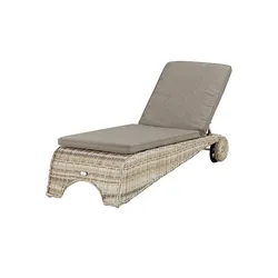 a casa mia Polyrattan-Gartenliege  Sylt , creme , Maße (cm): B: 63,5 H: 98